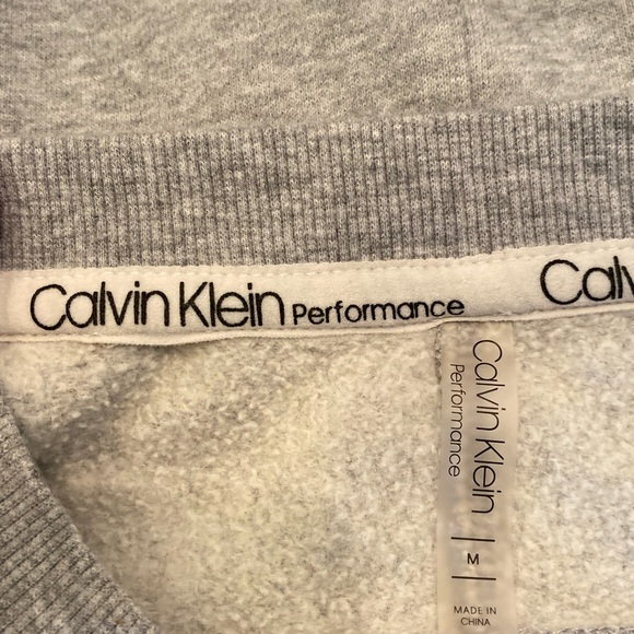 Calvin Klein Womens Gray Sweatshirt w White Calvin Klein Bank Back/Arms /Size M - Picture 8 of 14